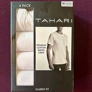 Mens 4-pack Tahari, White Classic T-Shirts, Size M